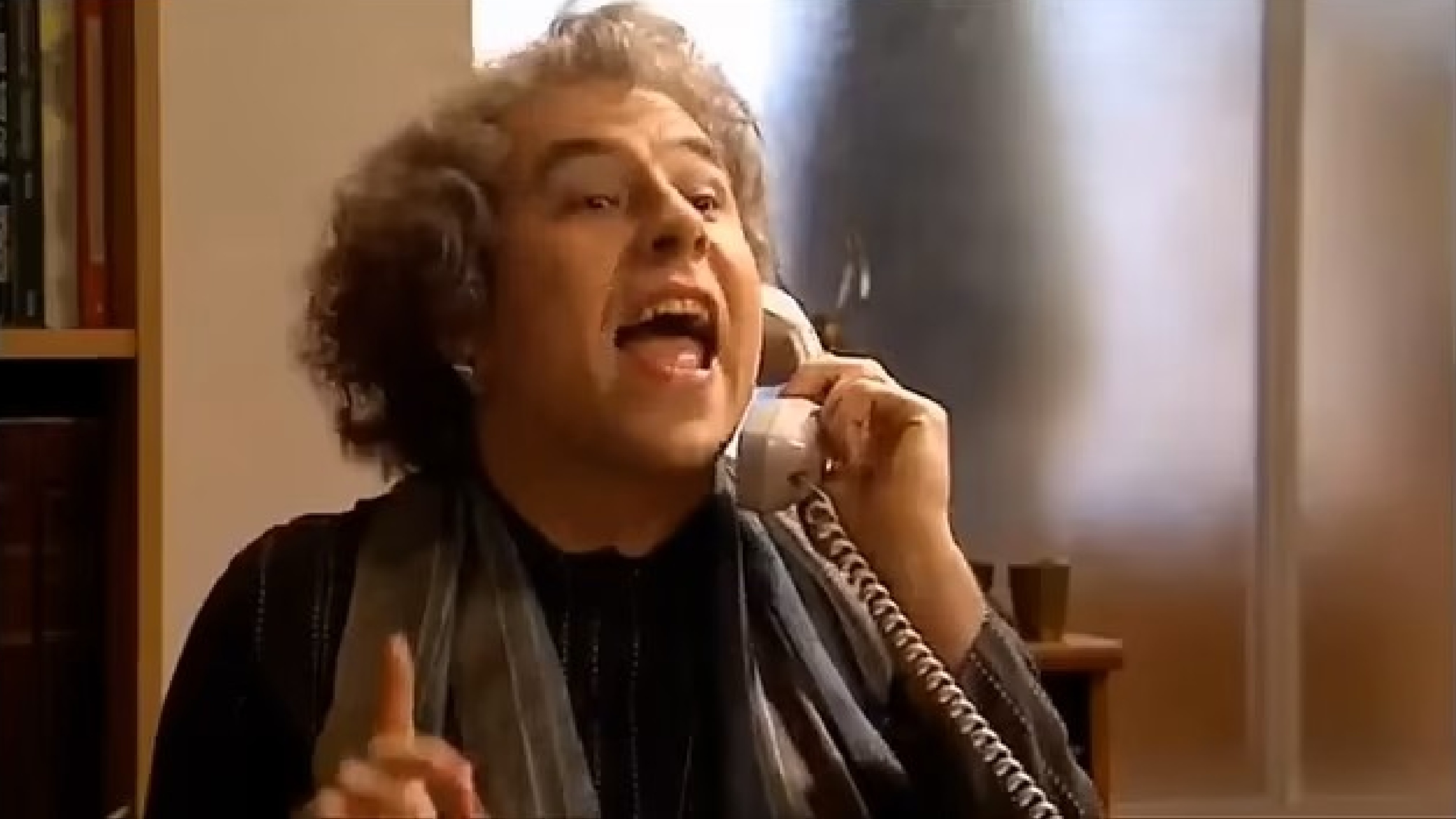 Linda Flint from Little Britain, holding a phone and saying, 