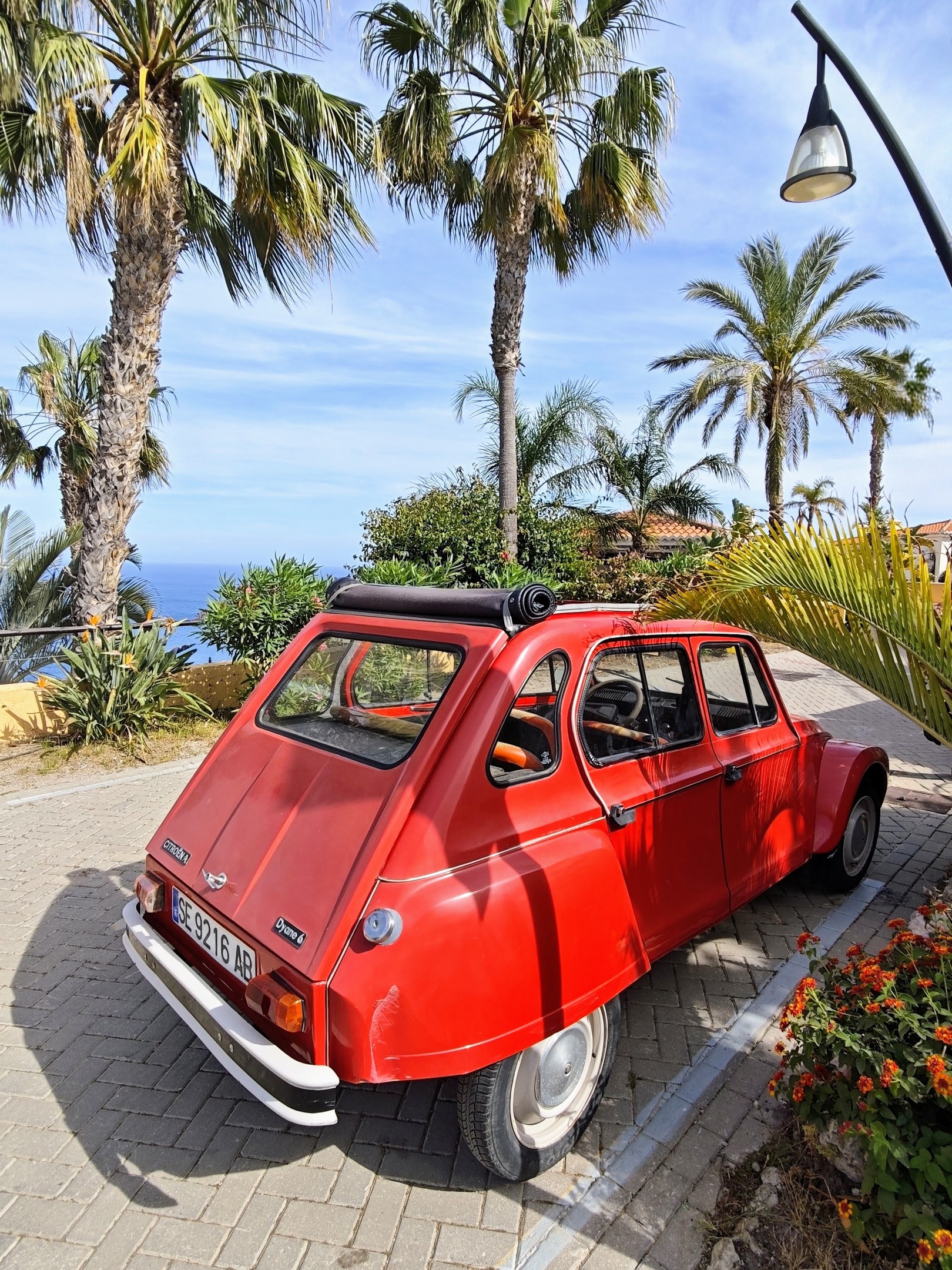 Vintage Citroën Dyane overlooking the Mediterranean on the Costa Tropical near Almuñécar, Andalusia